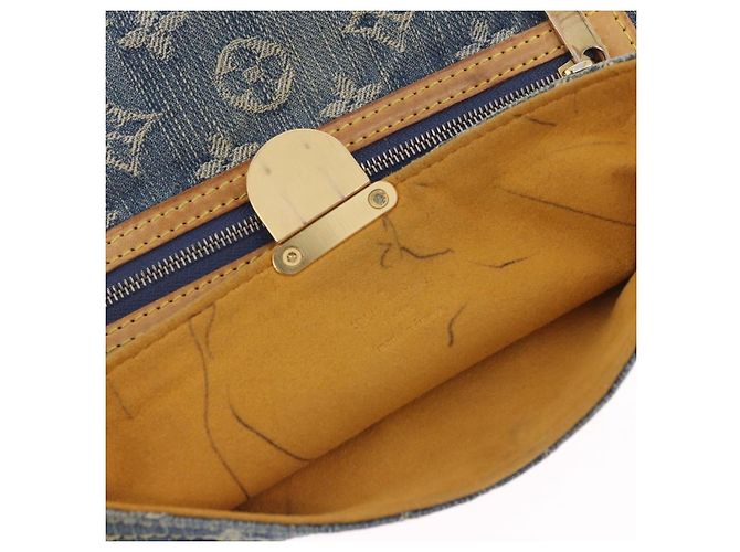 LOUIS VUITTON Monogram Denim Pochette Plat Clutch Bag Blue M95007 - vista 9