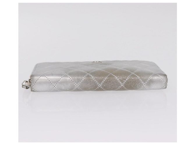 CHANEL Cartera Larga Matelassé de Piel de Cordero Silver CC - vista 9