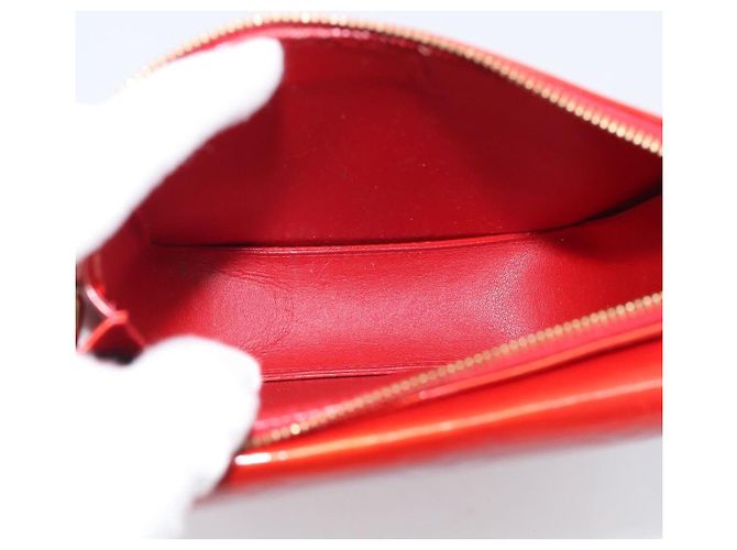 LOUIS VUITTON Monogram Vernis Motto Accessory Pouch Red M91137 LV - vista 10