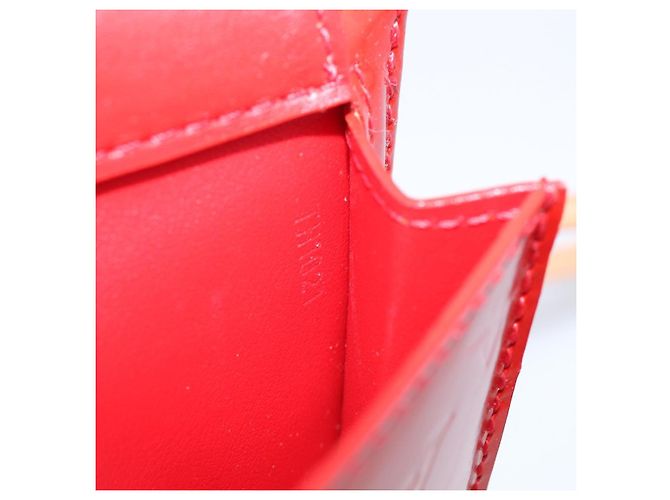 LOUIS VUITTON Monogram Vernis Motto Accessory Pouch Red M91137 LV - vista 12