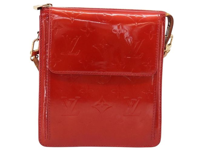 LOUIS VUITTON Monogram Vernis Motto Accessory Pouch Red M91137 LV - vista 13
