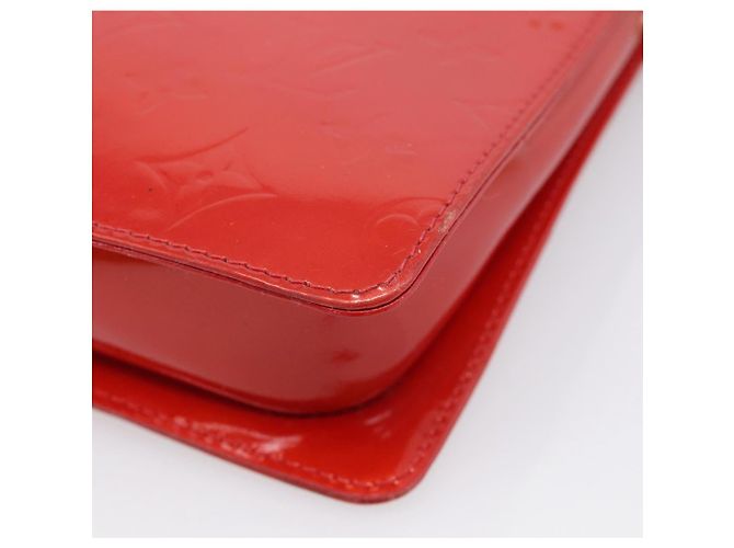 LOUIS VUITTON Monogram Vernis Motto Accessory Pouch Red M91137 LV - vista 17