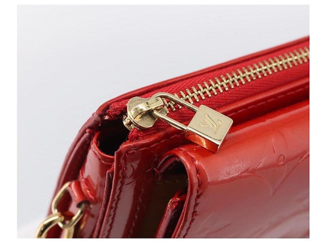 LOUIS VUITTON Monogram Vernis Motto Accessory Pouch Red M91137 LV - vista 19