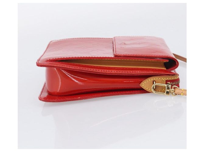 LOUIS VUITTON Monogram Vernis Motto Accessory Pouch Red M91137 LV - vista 4
