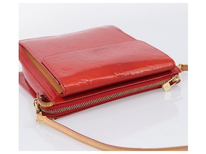LOUIS VUITTON Monogram Vernis Motto Accessory Pouch Red M91137 LV - vista 6