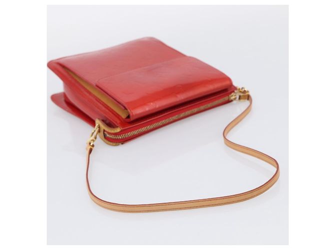LOUIS VUITTON Monogram Vernis Motto Accessory Pouch Red M91137 LV - vista 7