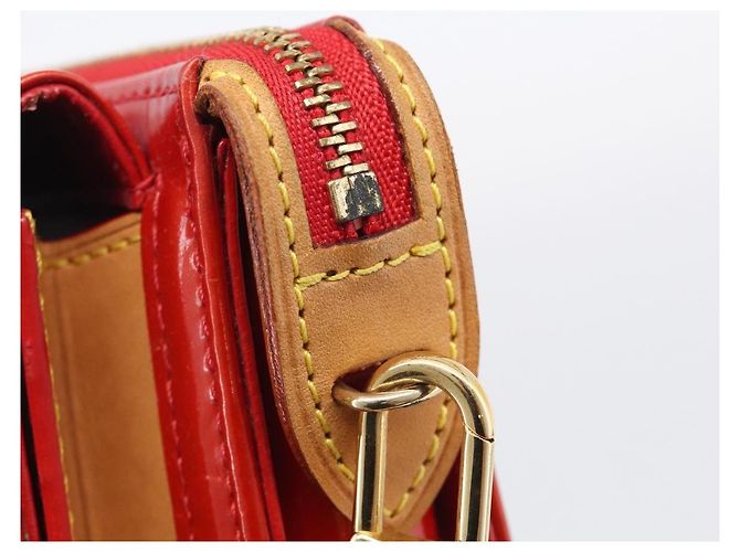 LOUIS VUITTON Monogram Vernis Motto Accessory Pouch Red M91137 LV - vista 8