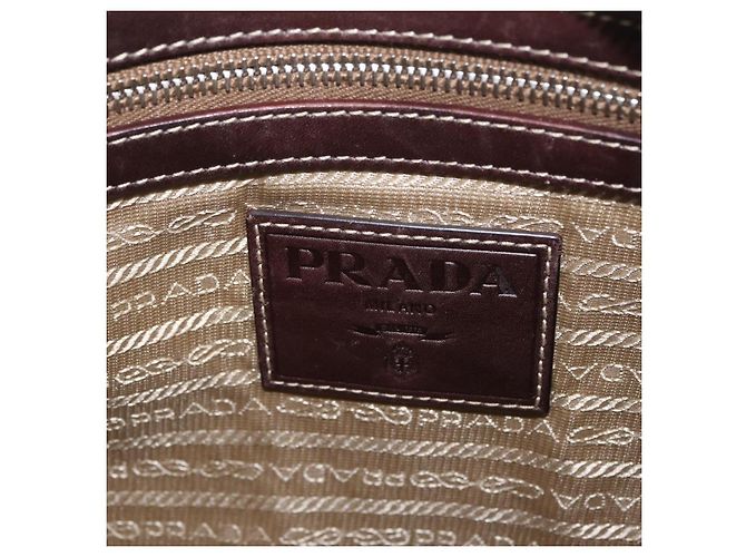 PRADA Bolsa de Ombro Canvas Beige Silver - vista 21