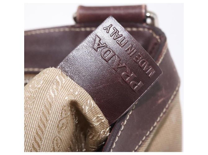 PRADA Bolsa de Ombro Canvas Beige Silver - vista 25