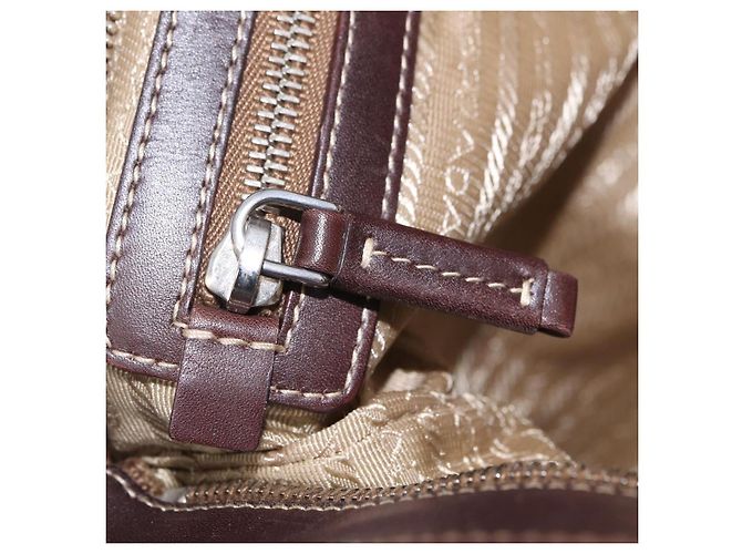 PRADA Bolsa de Ombro Canvas Beige Silver - vista 26