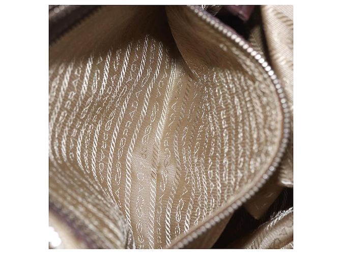 PRADA Bolsa de Ombro Canvas Beige Silver - vista 27