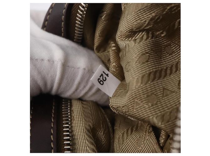 PRADA Bolsa de Ombro Canvas Beige Silver - vista 28