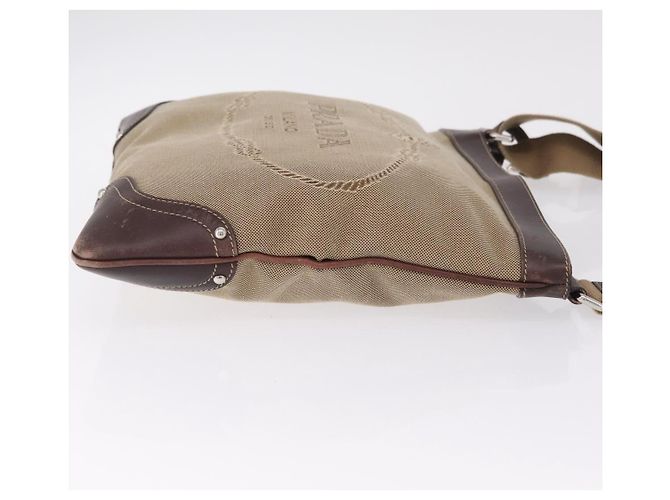 PRADA Bolsa de Ombro Canvas Beige Silver - vista 5