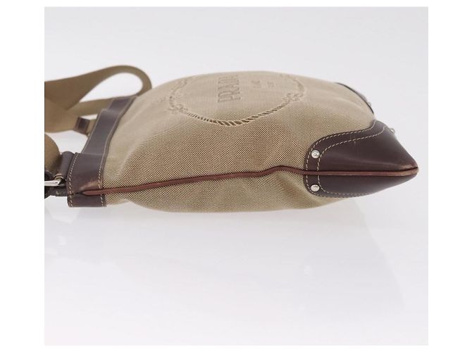 PRADA Bolsa de Ombro Canvas Beige Silver - vista 7