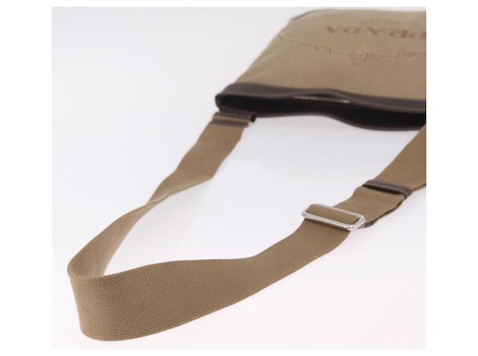 PRADA Bolsa de Ombro Canvas Beige Silver - vista 9
