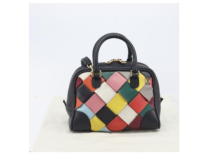 LOEWE Hand Bag Leather 2way Black Gold - vista 12