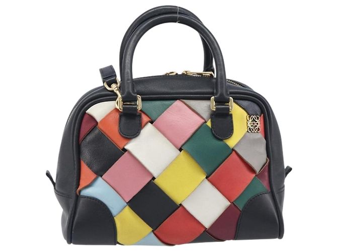 LOEWE Hand Bag Leather 2way Black Gold - vista 13