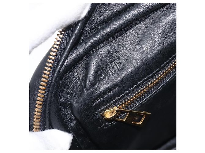 LOEWE Hand Bag Leather 2way Black Gold - vista 24