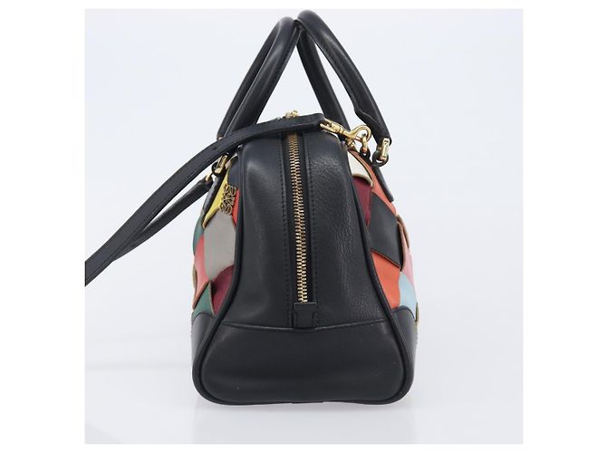 LOEWE Hand Bag Leather 2way Black Gold - vista 3