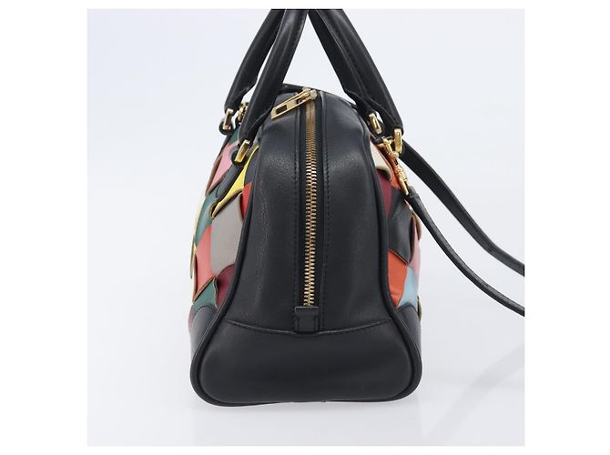 LOEWE Hand Bag Leather 2way Black Gold - vista 4