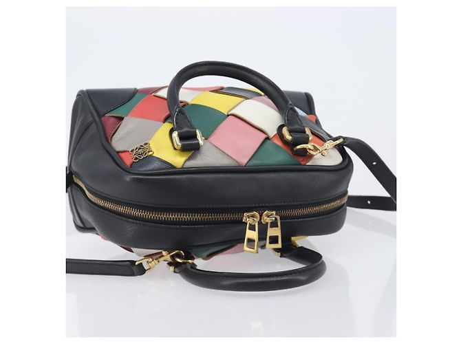 LOEWE Hand Bag Leather 2way Black Gold - vista 6