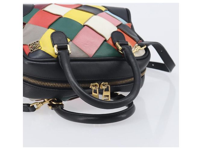 LOEWE Hand Bag Leather 2way Black Gold - vista 7