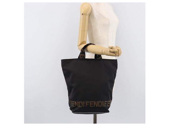 FENDI Hand Bag Canvas Black Silver 26488 - vista 20