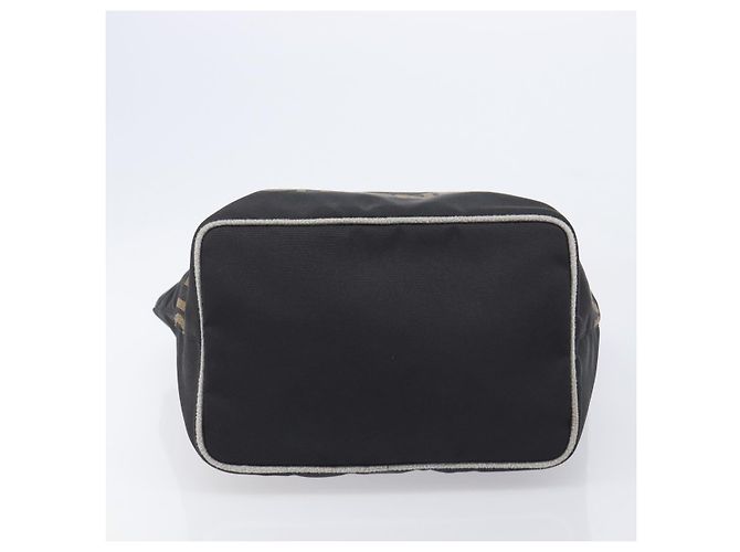 FENDI Hand Bag Canvas Black Silver 26488 - vista 5