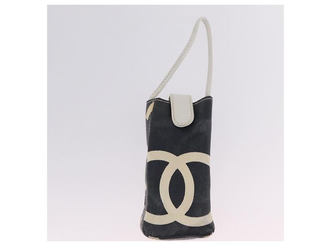 CHANEL Chain Tote Bag Canvas White Gold CC - vista 12