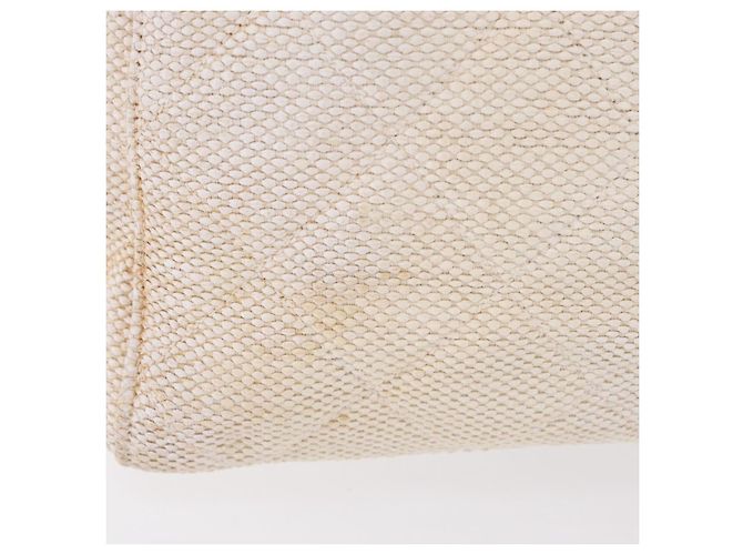 CHANEL Chain Tote Bag Canvas White Gold CC - vista 2