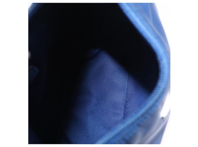 PRADA Bolso Pouch de Mano Nylon Azul Plata - vista 10