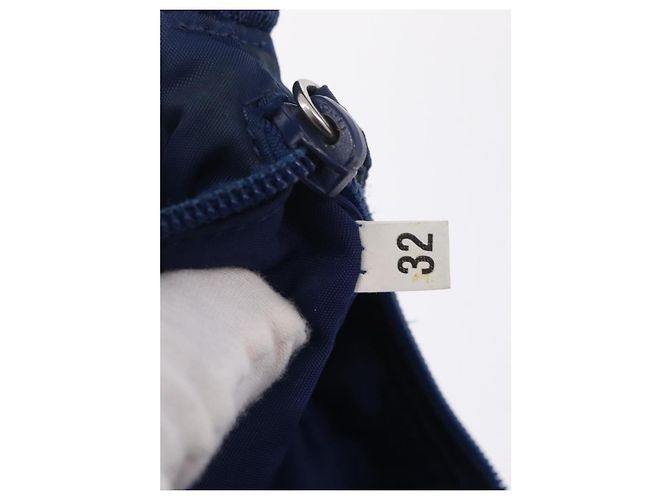PRADA Bolso Pouch de Mano Nylon Azul Plata - vista 11