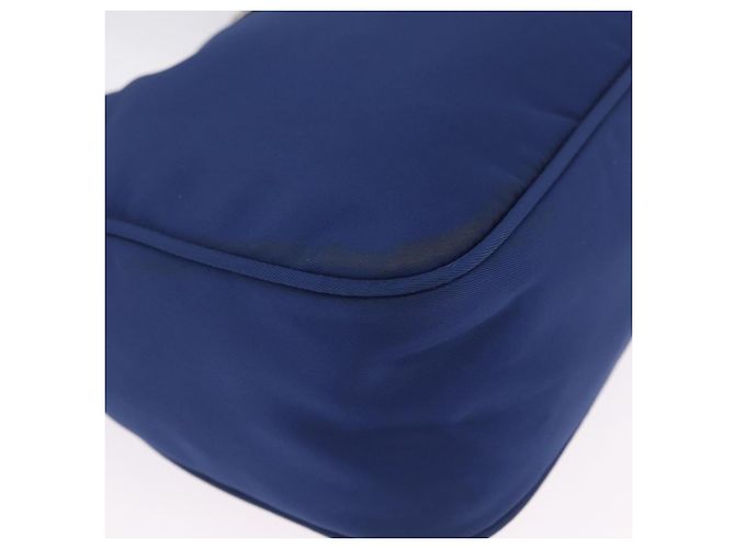 PRADA Bolso Pouch de Mano Nylon Azul Plata - vista 15
