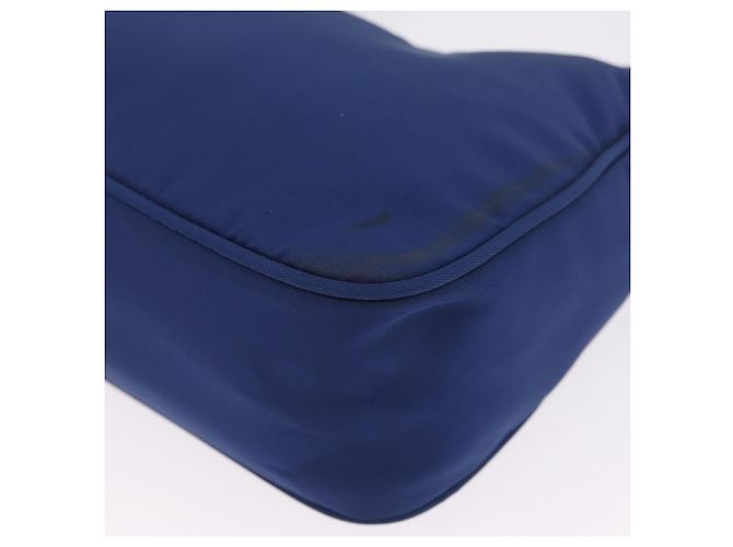 PRADA Bolso Pouch de Mano Nylon Azul Plata - vista 18