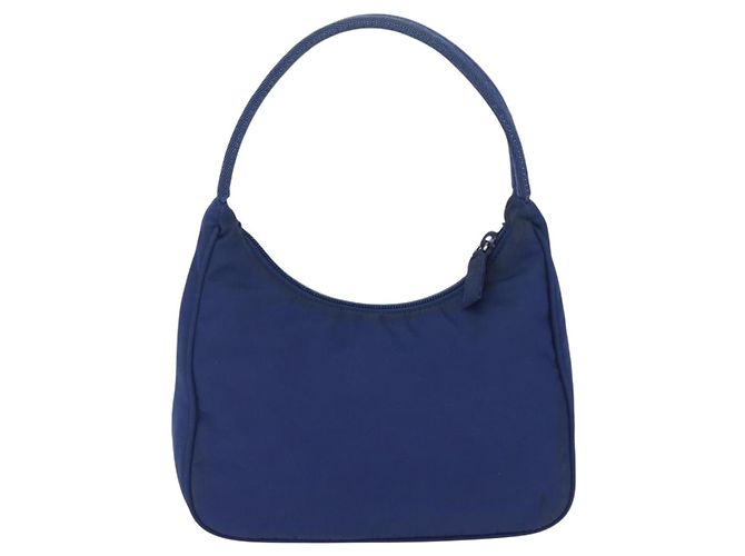 PRADA Bolso Pouch de Mano Nylon Azul Plata - vista 2