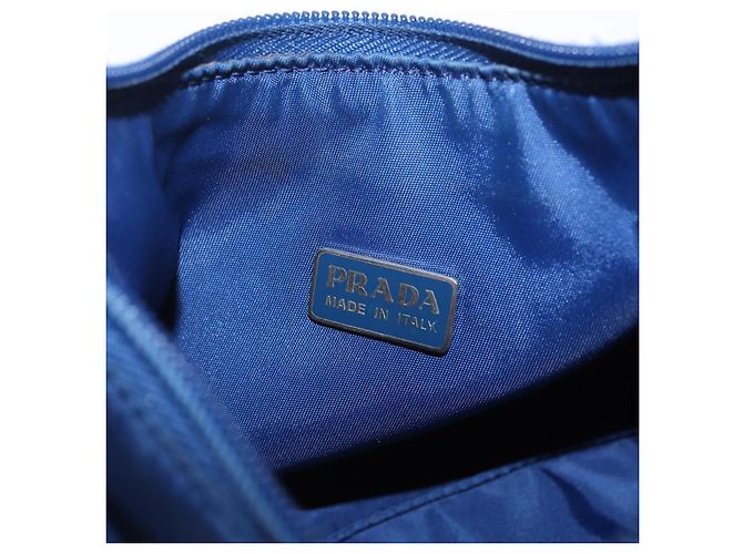 PRADA Bolso Pouch de Mano Nylon Azul Plata - vista 21