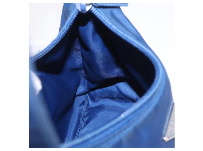 PRADA Bolso Pouch de Mano Nylon Azul Plata - vista 22