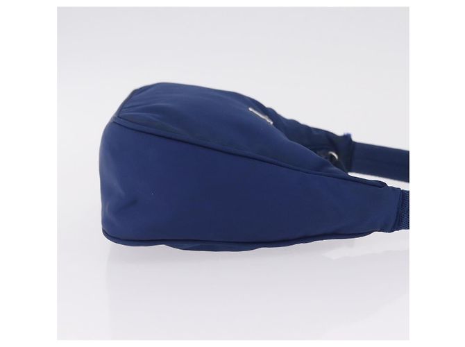 PRADA Bolso Pouch de Mano Nylon Azul Plata - vista 3