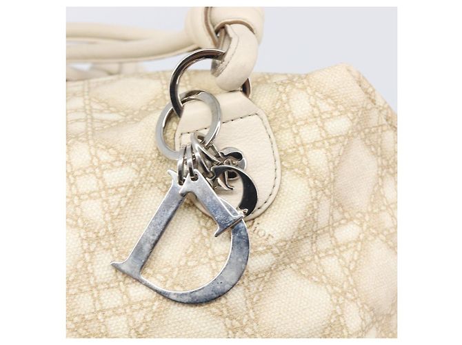 Christian Dior Panarea Hand Bag Canvas Ivory Silver - Ansicht 18