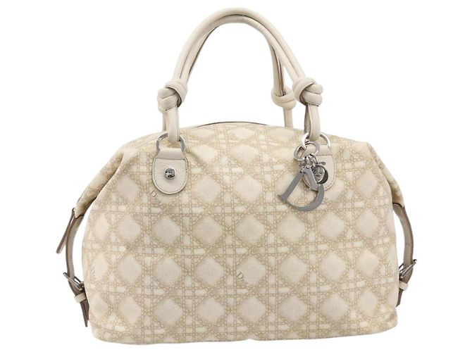 Christian Dior Panarea Hand Bag Canvas Ivory Silver - Ansicht 2