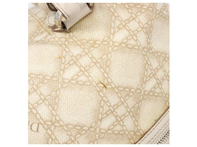 Christian Dior Panarea Hand Bag Canvas Ivory Silver - Ansicht 8