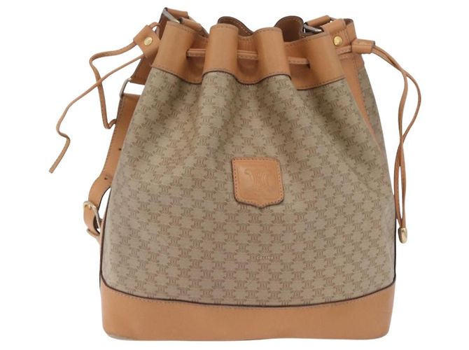 Céline CELINE Macadam Canvas Shoulder Bag PVC Beige Gold - vista 2