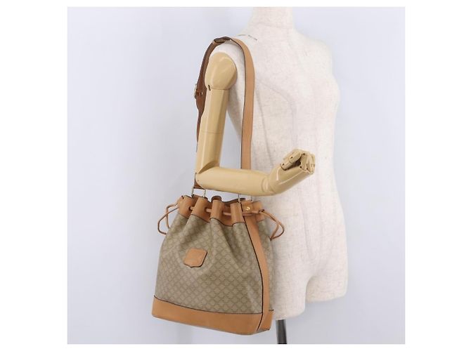 Céline CELINE Macadam Canvas Shoulder Bag PVC Beige Gold - vista 21
