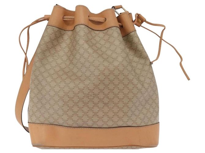 Céline CELINE Macadam Canvas Shoulder Bag PVC Beige Gold - vista 3