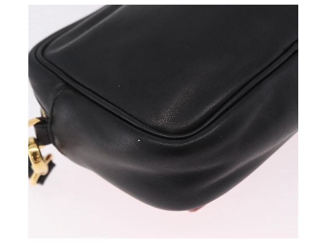 PRADA Ribbon Schultertasche Leder Schwarz Pink - Ansicht 14
