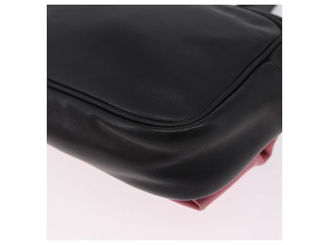 PRADA Ribbon Schultertasche Leder Schwarz Pink - Ansicht 15