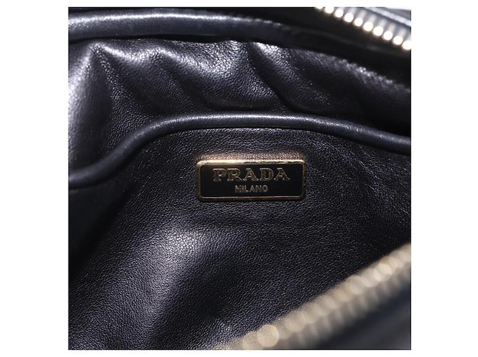 PRADA Ribbon Schultertasche Leder Schwarz Pink - Ansicht 18