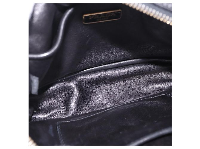PRADA Ribbon Schultertasche Leder Schwarz Pink - Ansicht 19