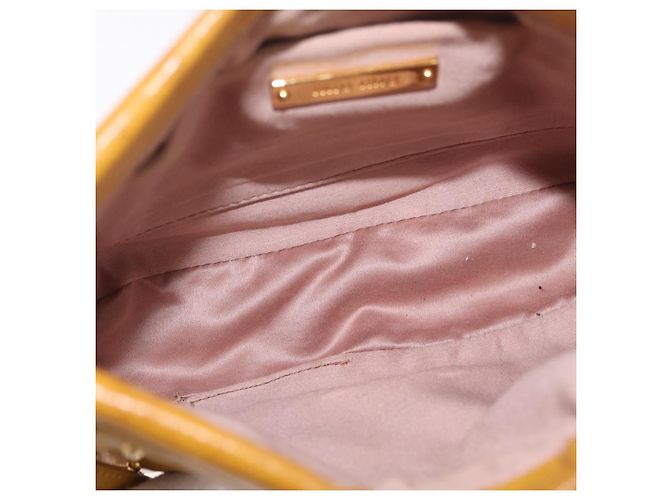 Miu Miu Madras Shoulder Bag Leather Yellow Gold - vue 11