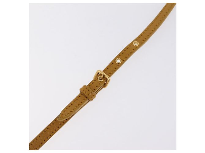 Miu Miu Madras Shoulder Bag Leather Yellow Gold - vue 15